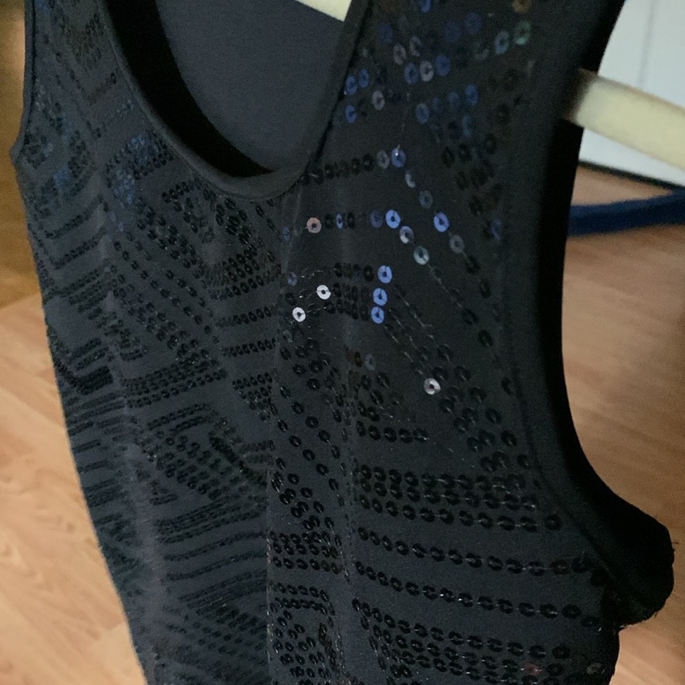 Dressy sequined tank top.
